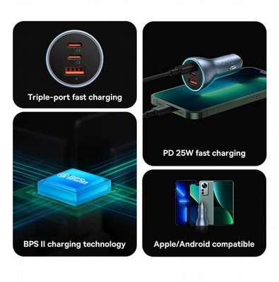 ���� ��� BASEUS PD 65W - �� 2 ������ TYPE C ������ USB 