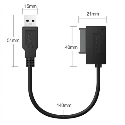 ���� � USB 3.0 � SLIMLINE SATA  - �22 ��� � 13 ��� - USB 3.0 to SLIMLINE SATA 7+6 13P Female