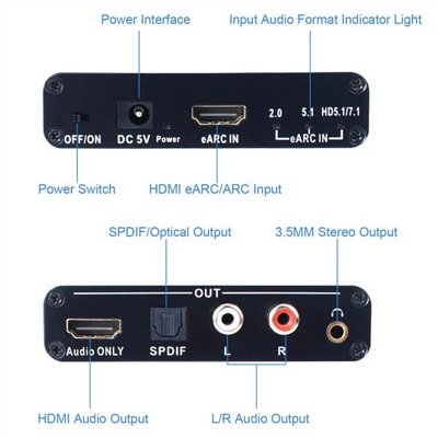 ���� ���� ���� ����� ������� ������� HDMI 2.0b to HDMI 2.0b Audio Extractor - ���� ����� � 4K 60Hz, HDR, 7.1