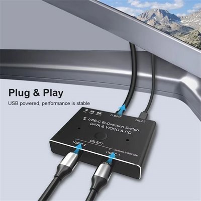 ��� USB TYPE C 3.1 GEN2 �� ������  USB C BI-DIRECTIONAL SWITCH | ���� �� 8K | ����� 100W PD | ��� 10Gbps | �� ��� ����