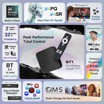 ������ ROCKTEK GT1 4K 32GB 2GB RAM  Android TV - ������� ��������, �����, �����, FREETV ����.