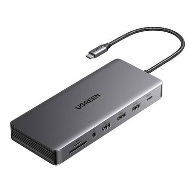 ���� ����� UGREEN ������ USB TYPE C -13 in 1 - ���� 3 ������ ���� 4K 60HZ, ����� ��� GIGABIT ETHERNET, ������  3.2 USB, ���� �������, ������ PD