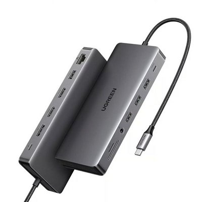 ���� ����� UGREEN ������ USB TYPE C -13 in 1 - ���� 3 ������ ���� 4K 60HZ, ����� ��� GIGABIT ETHERNET, ������  3.2 USB, ���� �������, ������ PD