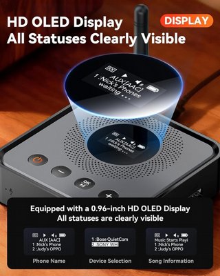 ���� ������ -���� ����  Bluetooth 5.2 �� ��� OLED, ����� �-LDAC, AUX �-Optical � ��� M23 Pro