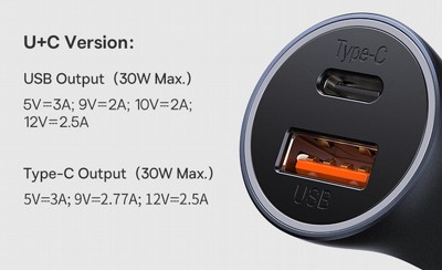 ���� ��� BASEUS 60W TYPE C PD + USB - ���� ����� ����� ������� ���, ������, HUAWEI, ����� ����.