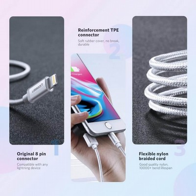 ��� ����� ������� 8 ��� LIGHTNING ����� ��� MFI - �� UGREEN - ���� 2 ���