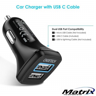 ���� ��� CHOETECH ���� � ���� QUALCOMM QUICK CHARGE 3.0 � �� 2 ������ USB - ���� 30W - ��� ��� TYPE C