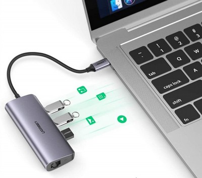 ���� / ����� ��� ������� ������  TYPE C ���� 3 ���� USB3 ����� UGREEN � TYPE C �-RJ45 � GIGABIT ETHERNET
