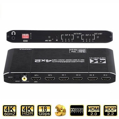 ������ HDMI 4X2 - ����/��� HDMI 2.0 4K �-2 ������ � 4 ������  ���� ARC ������� ����� - ���� ��� ����