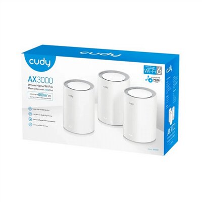 ����� Mesh WiFi 6 AX3000 �� 3 ������ Cudy M3000 (3-Pack) � ����� 2.5GbE ��� �����