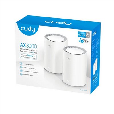 ����� Mesh WiFi 6 AX3000 �� 2 ������ Cudy M3000 (2-Pack) � ����� 2.5GbE ��� �����