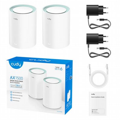 ����� Mesh WiFi 6 AX1500 �� 2 ������ Cudy M1500 (3-Pack)