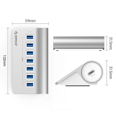 ���� USB 3.2 GEN2 ������ �� 7 ������  ORICO -  ���� 10Gbps