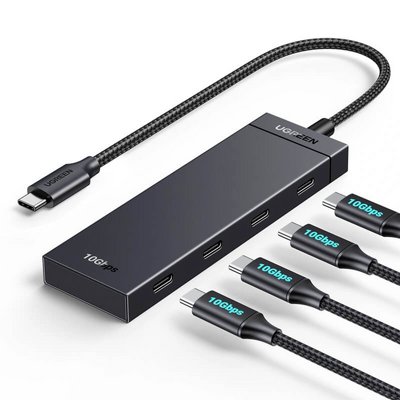 ���� / ���� USB-C �� 4 ������ USB-C USB 3.2 Gen2 ������� 10Gbps ��� UGREEN CM806 35584