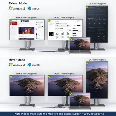 ���� ����� 11 � 1 | DISPLAYLINK | �� 3 ����� 4K 60Hz | ����� � MACBOOK � WINDOWS  | ���� ����� PD �� 100W