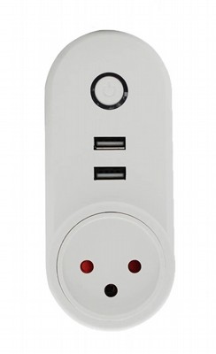 שקע חכם WIFI - כולל שליטה מהסמארטפון ודרך אלכסה וגוגל הום - כולל 2 שקעי USB