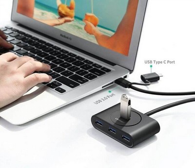 ���� USB 3.0 ������ �� 4 ������ �� UGREEN - ���� ����� TYPE C ������ USB3