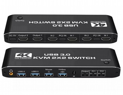 ����� ����� DUAL HDMI KVM �-2 ������ ����� ����� ��� �� 2 ����� � USB - ����� � EXTENDED - 4K