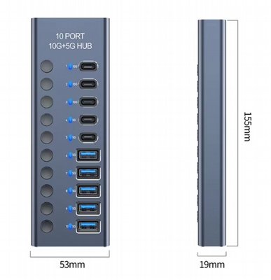 ���� USB �� 10 ������ USB-A �-USB-C ������� �� 10Gbps |  ��� USB HUB 985F