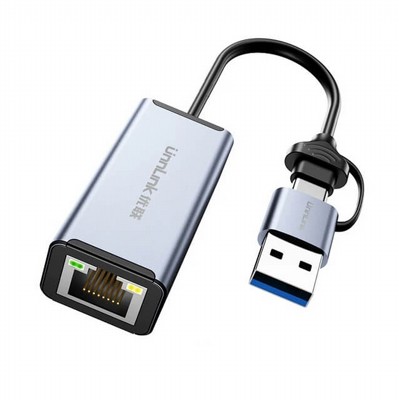 מתאם / כרטיס רשת ג'יגהביט בחיבור TYPE C וחיבור USB3.0 –מתאם מ USB ו-TYPE C...