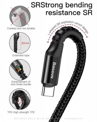 ��� ����� ������� USB � TYPE C- ������ - ����� �� ������� 15 ����� - BASEUS