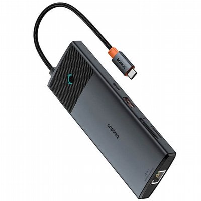 ���� ����� BASEUS ������ USB TYPE C -10 in 1 - ���� 2 ������  4K 60Hz HDMI,  ������ USB3.2, ���� �������, ��� GIGABIT  ������ PD