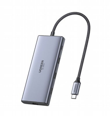 ���� ����� UGREEN ������ USB TYPE C -10 in 1 - ����  2 ������ 4K 60Hz HDMI,  ����� ��� GIGABIT ETHERNET, ������ USB, ���� �������,  ������ PD