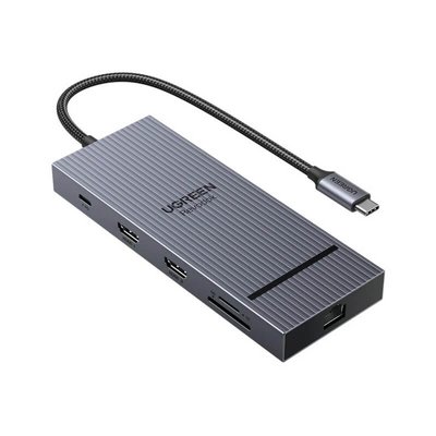 ���� ����� UGREEN ������ USB TYPE C -10 in 1 - ����  2 ������ 4K 60Hz HDMI,  ����� ��� GIGABIT ETHERNET, ������ USB, ���� �������,  ������ PD
