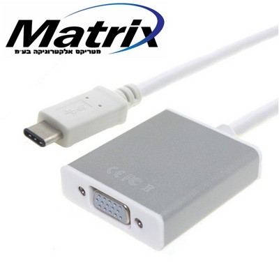 ���� �- USB 3.1 Type C �VGA - ���� TYPE C TO VGA 1080P FULL HD 