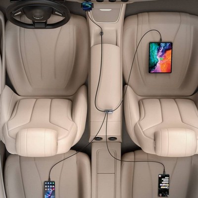 ���� ����� ���� BASEUS �� 4 ������ -  2X TYPE C �  2X USB - ���� ���� 120W