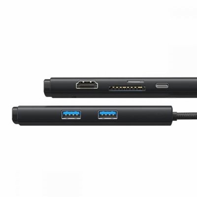 ���� ����� BASEUS ������� ������ USB TYPE C -6 in 1 - ���� HDMI, ���� �������, ������ USB3.0 ������ PD