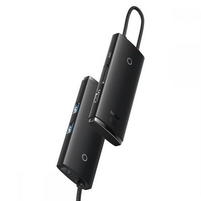 ���� ����� BASEUS ������� ������ USB TYPE C -6 in 1 - ���� HDMI, ���� �������, ������ USB3.0 ������ PD