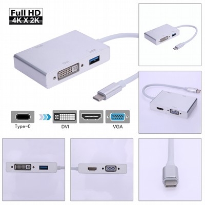 ���� ����� �- USB 3.1 Type C �HDMI / VGA / DVI / USB3.0 - ���� �� 4K
